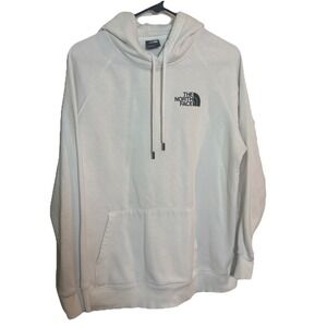 The North Face Women's Large White Pullover Hoodie Logo Pocket Sweatshirt